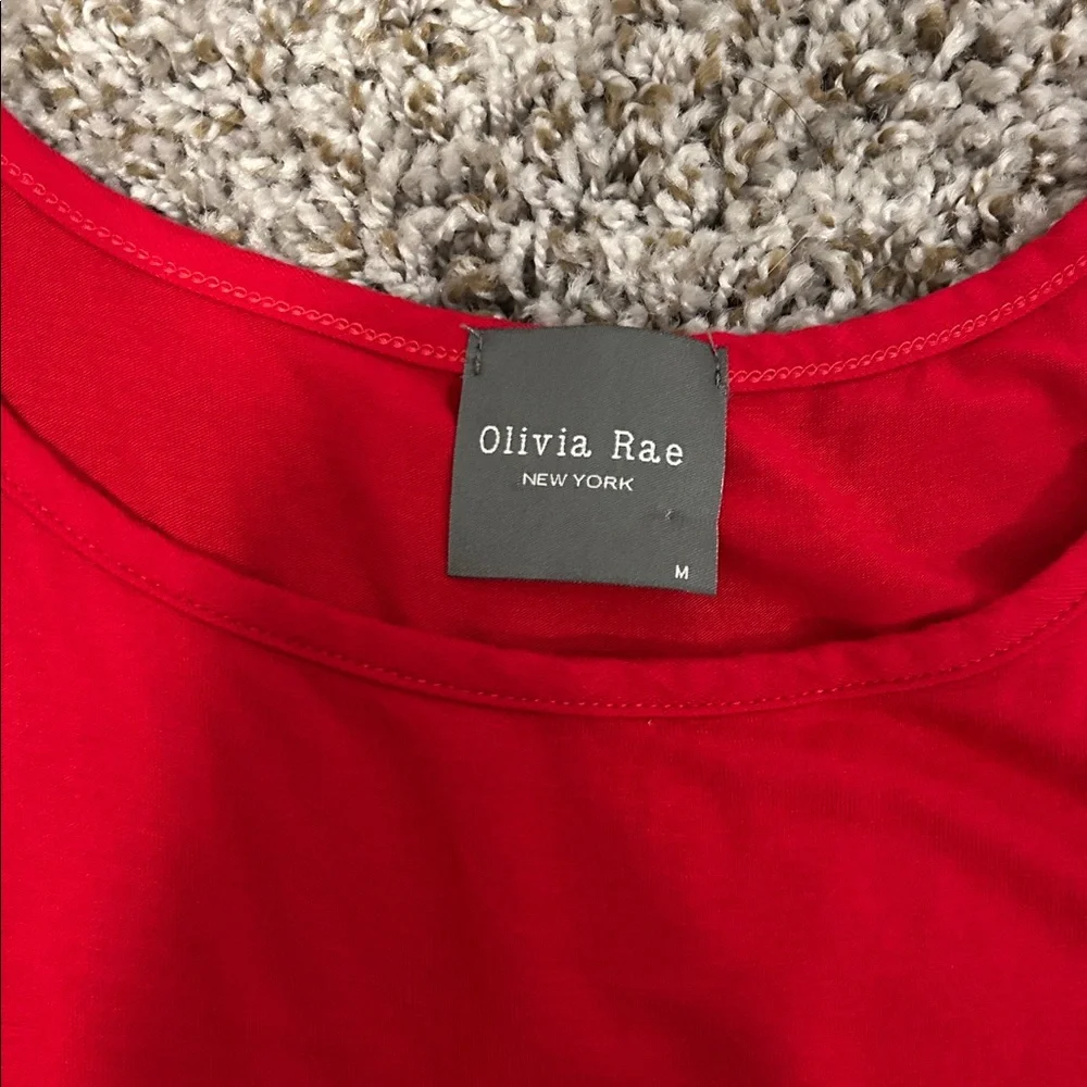 Olivia Rae Red Sleeveless Fit & Flare Dress Size Medium – Scoop Neck Stretch Dre - Picture 5 of 6